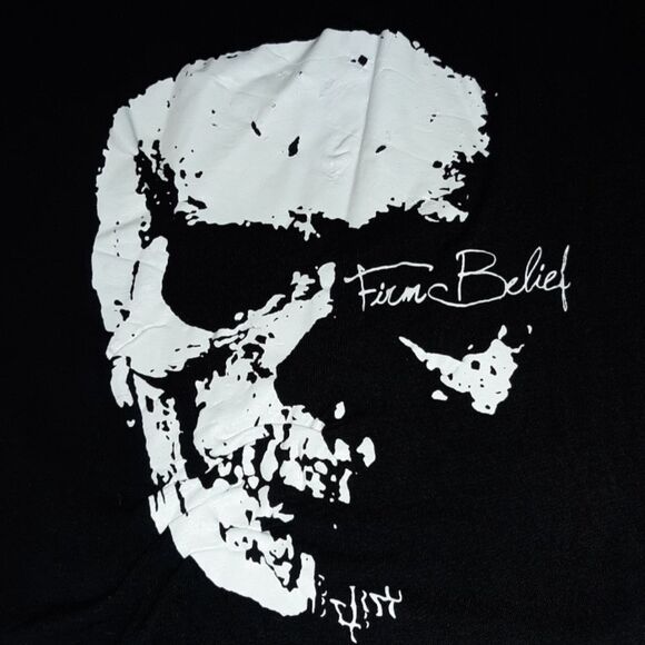 Firm Belief Skull Asymmetrical String Back Shirt - Picture 2 of 5